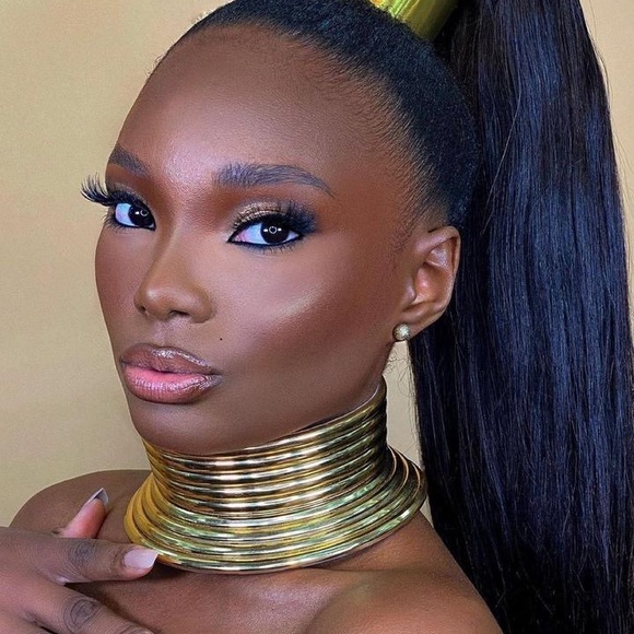 🌸 GODDESS CHOKER NECKLACE STACKER LAYER STYLE GOLD BOHEMIAN BOHO QUEEN COSPLAY - Picture 8 of 9